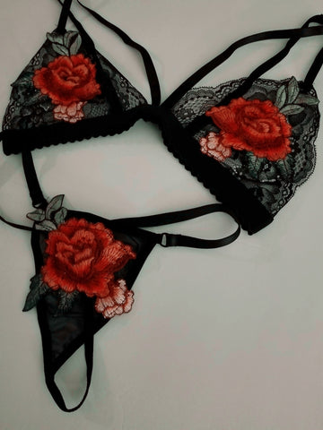 ROSE LINGERIE SET